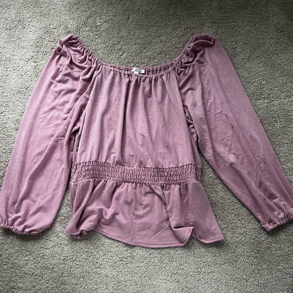 LC Lauren Conrad Lavender Smocked Top